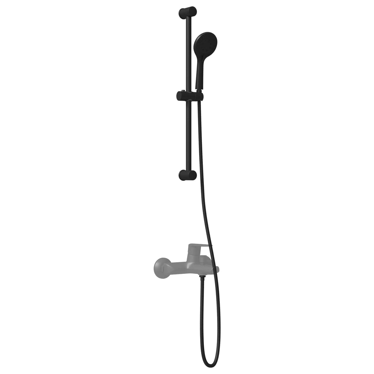 Vidaxl douchesysteem set zwart 70 cm roestvrij staal
