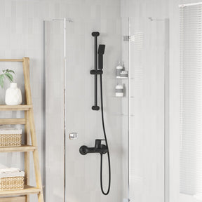 Vidaxl douchesysteem set zwart 70 cm roestvrij staal