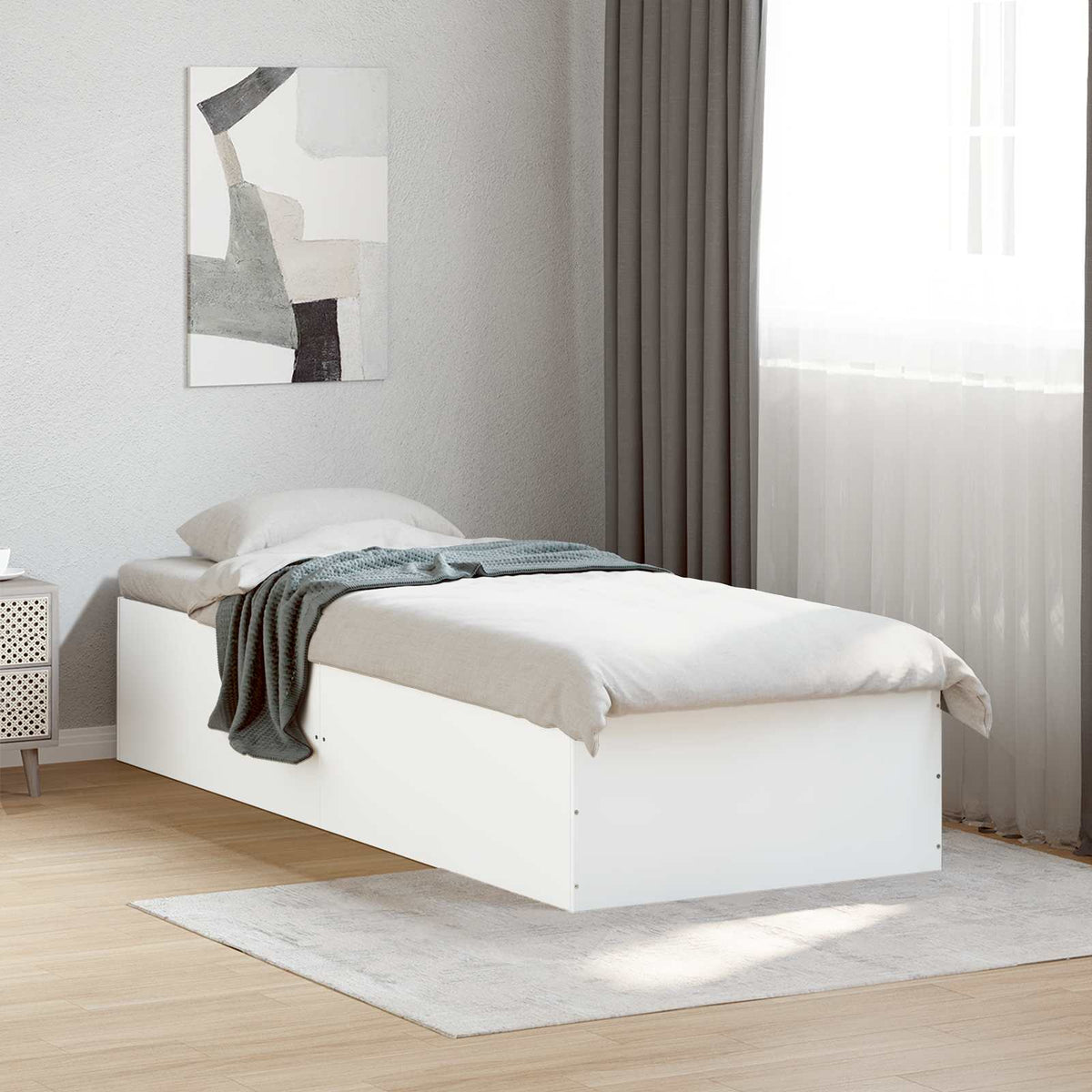 Vidaxl vloerbedframe wit 80 x 200 cm bewerkt hout