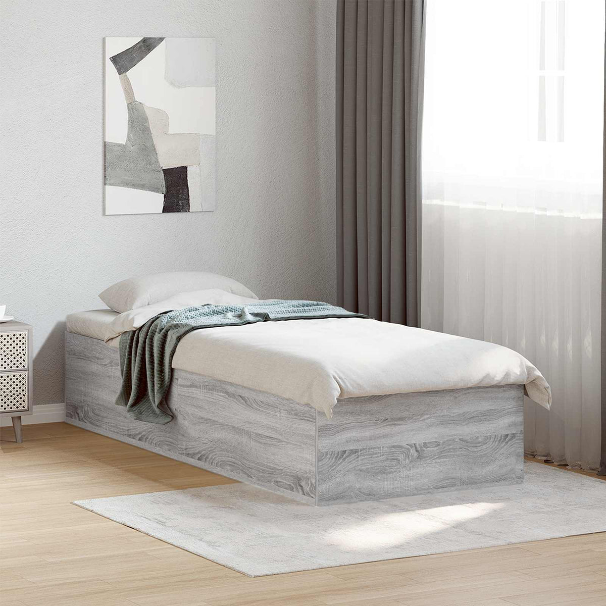 Vidaxl vloerbedframe grijs sonoma 80 x 200 cm bewerkt hout