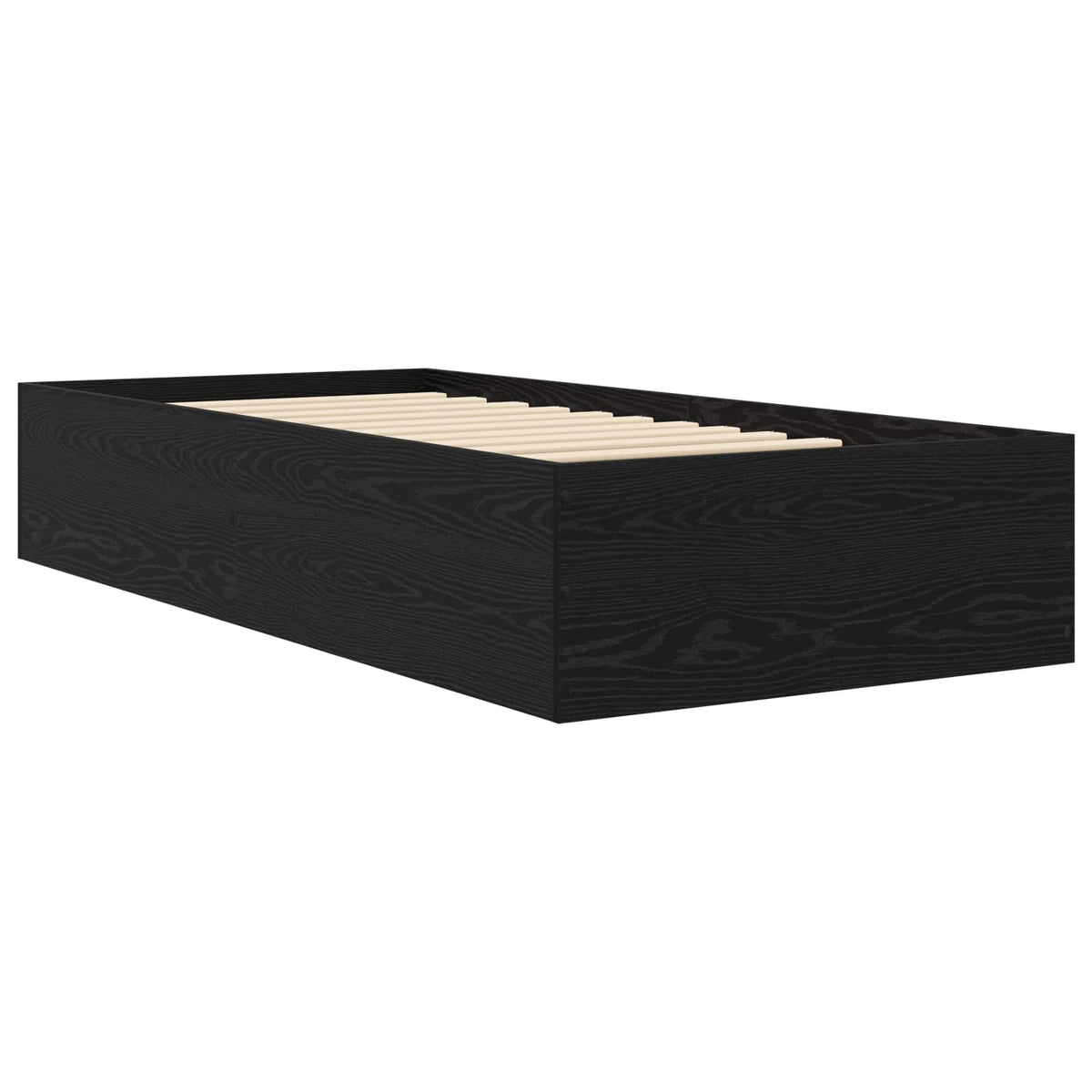 Vidaxl vloerbedframe zwart eiken 80 x 200 cm bewerkt hout