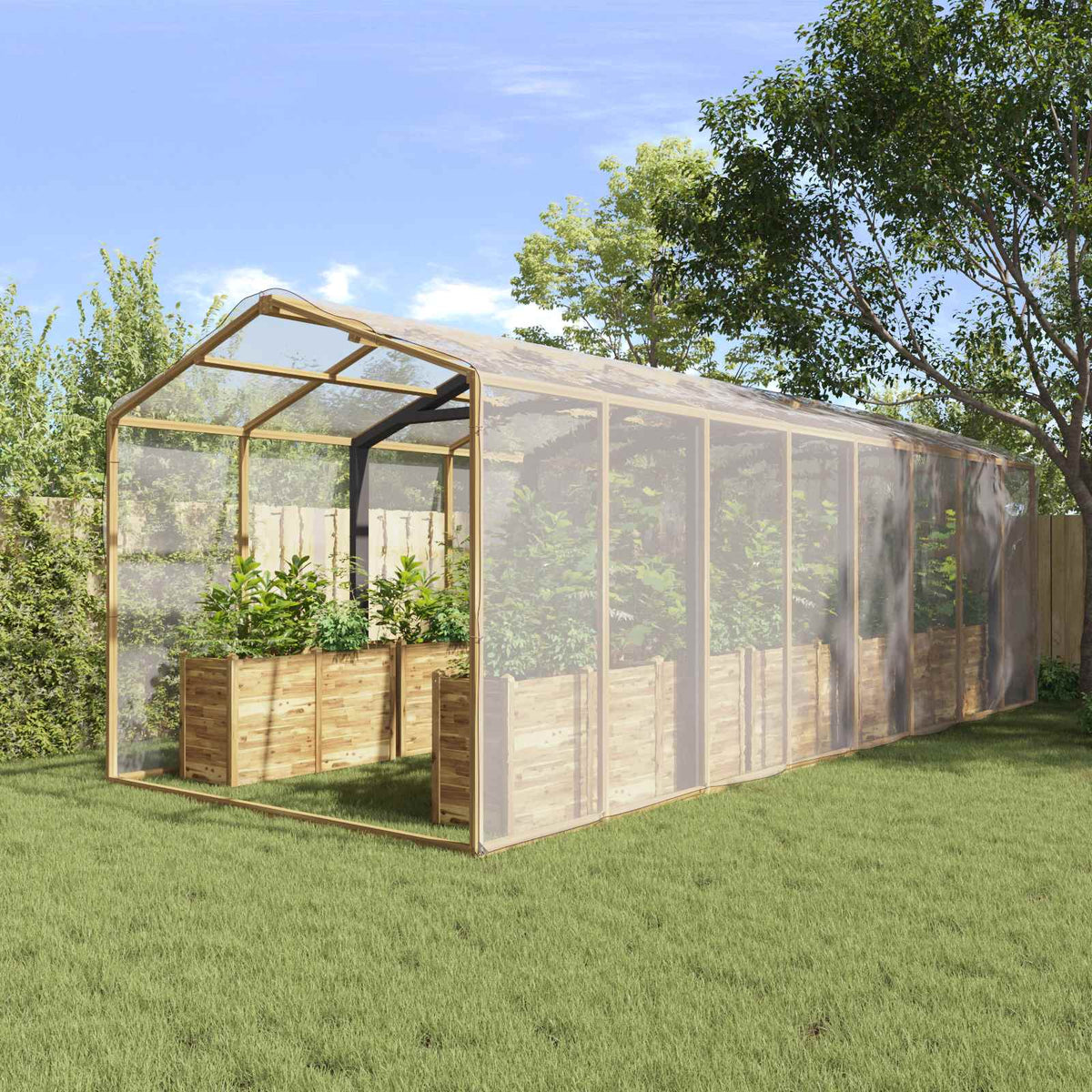 Vidaxl plantenhoes transparant 8 x 10 m pe