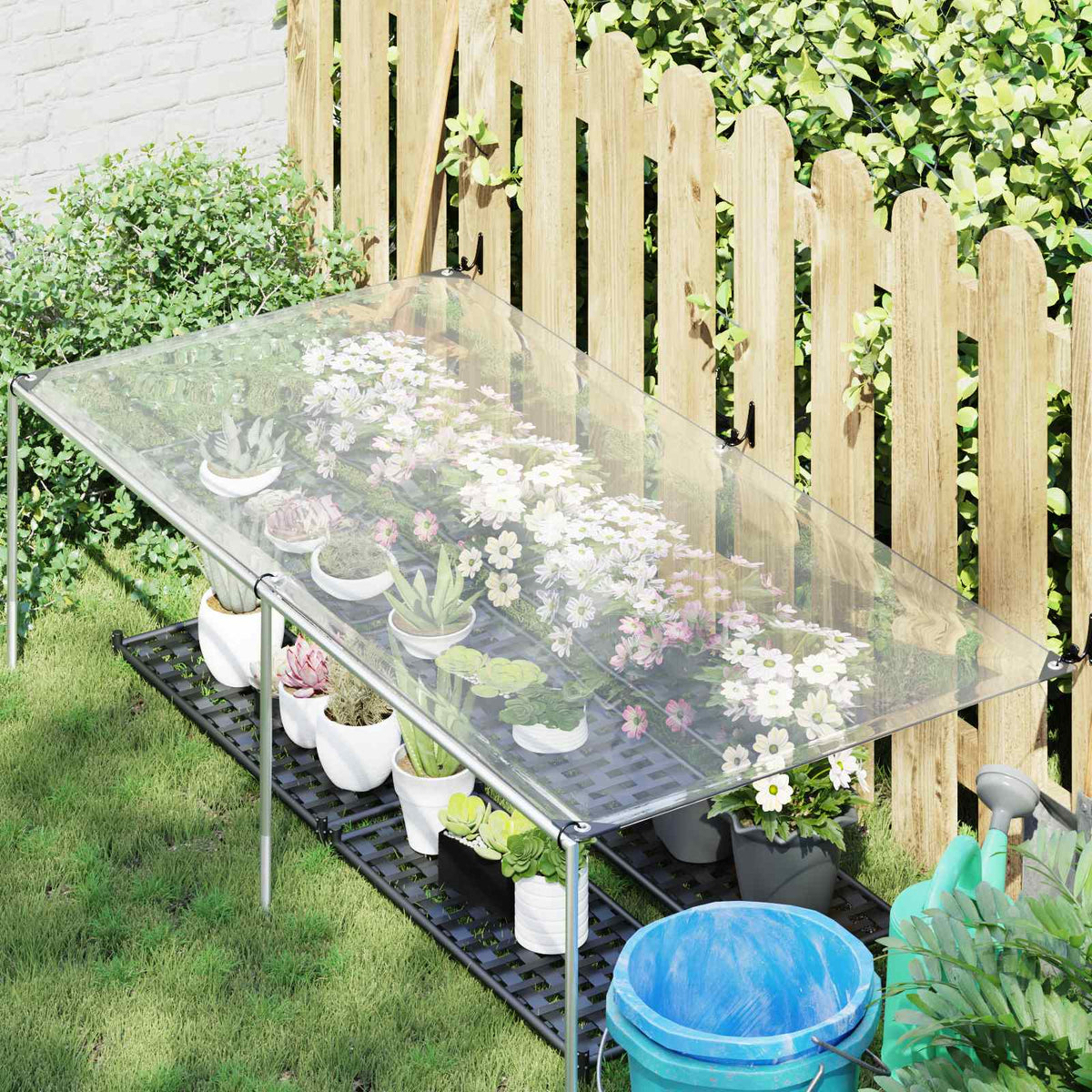 Vidaxl plantenhoes transparant 2,5 x 1 m pe