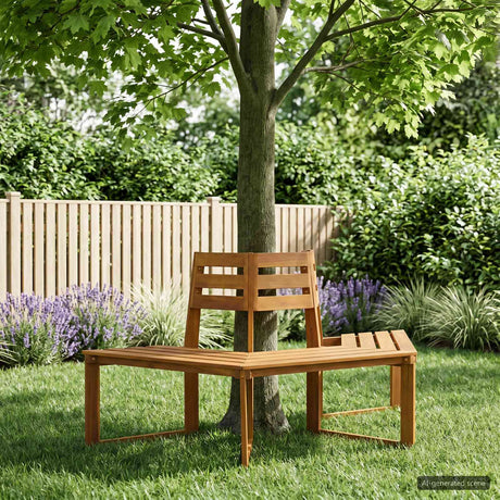Vidaxl boombank 160 x 70 x 86 cm massief acaciahout naturel halfrond