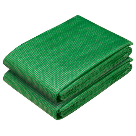 Vidaxl zeil met oogjes 2 st groen 1,5 x 15 m 260 gsm pe