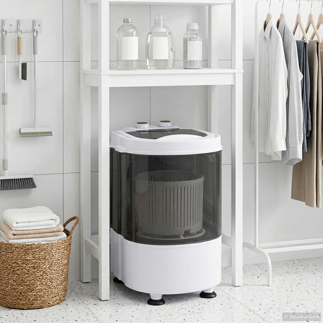 Vidaxl mini wasmachine met enkele wasbak 2,6 kg zwart en wit