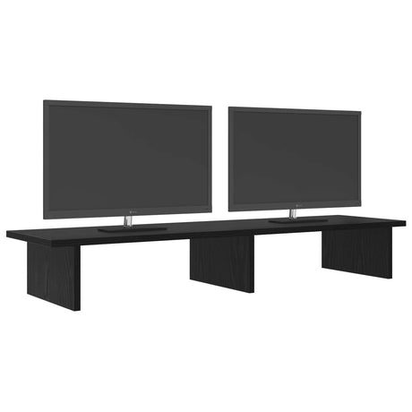 Vidaxl monitor stand zwart eiken 100 x 27 x 15 cm bewerkt hout