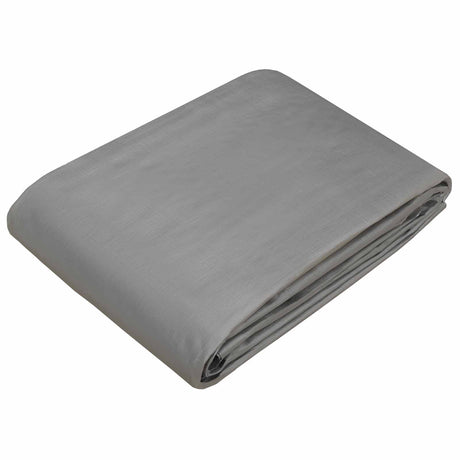 Vidaxl zeil met oogjes lichtgrijs 6 x 12 m 260 gsm pe