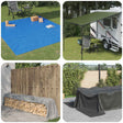 Vidaxl zeil met oogjes blauw 4 x 5 m 260 gsm pe