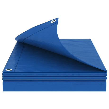 Vidaxl zeil met oogjes blauw 4 x 5 m 260 gsm pe