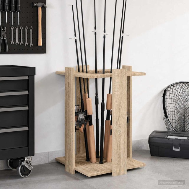 Vidaxl hengelhouder bewerkt hout 42 x 43 x 60 cm sonoma eiken