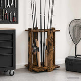 Vidaxl hengelhouder bewerkt hout 42 x 43 x 60 cm gerookt eiken