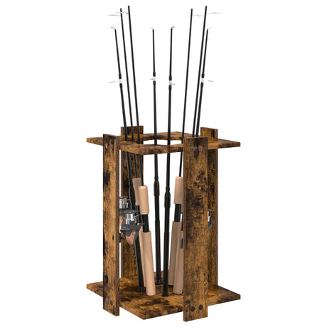 Vidaxl hengelhouder bewerkt hout 42 x 43 x 60 cm gerookt eiken