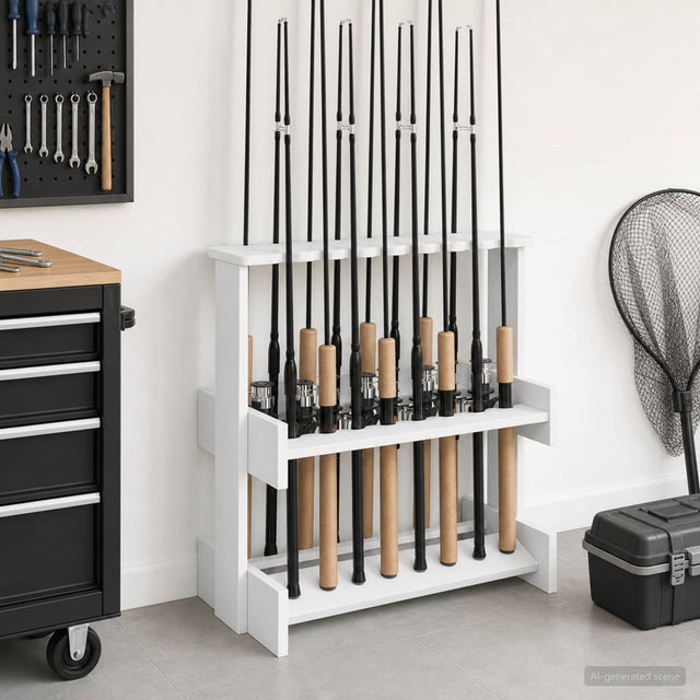 Vidaxl hengelhouder bewerkt hout 60 x 35 x 60 cm wit