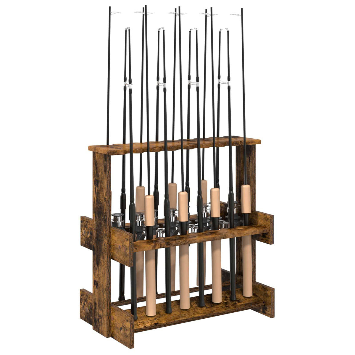 Vidaxl hengelhouder bewerkt hout 60 x 35 x 60 cm gerookt eiken