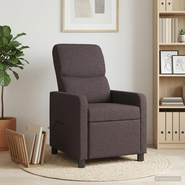 Vidaxl massage recliner donkerbruin stof