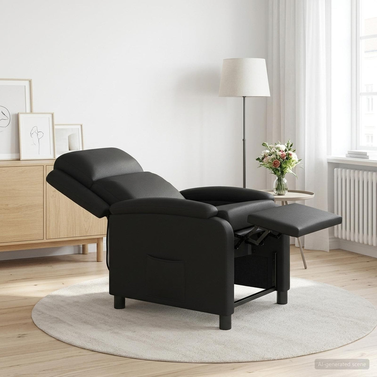 Vidaxl relaxfauteuil zwart kunstleer