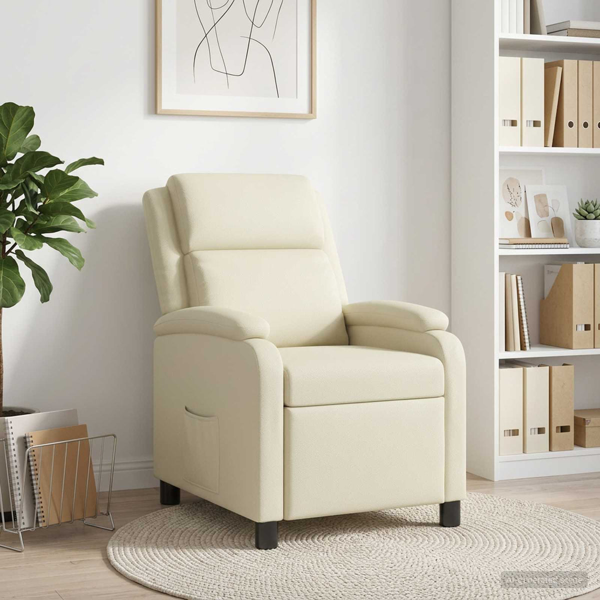 Vidaxl relaxfauteuil crèmekleurig kunstleer