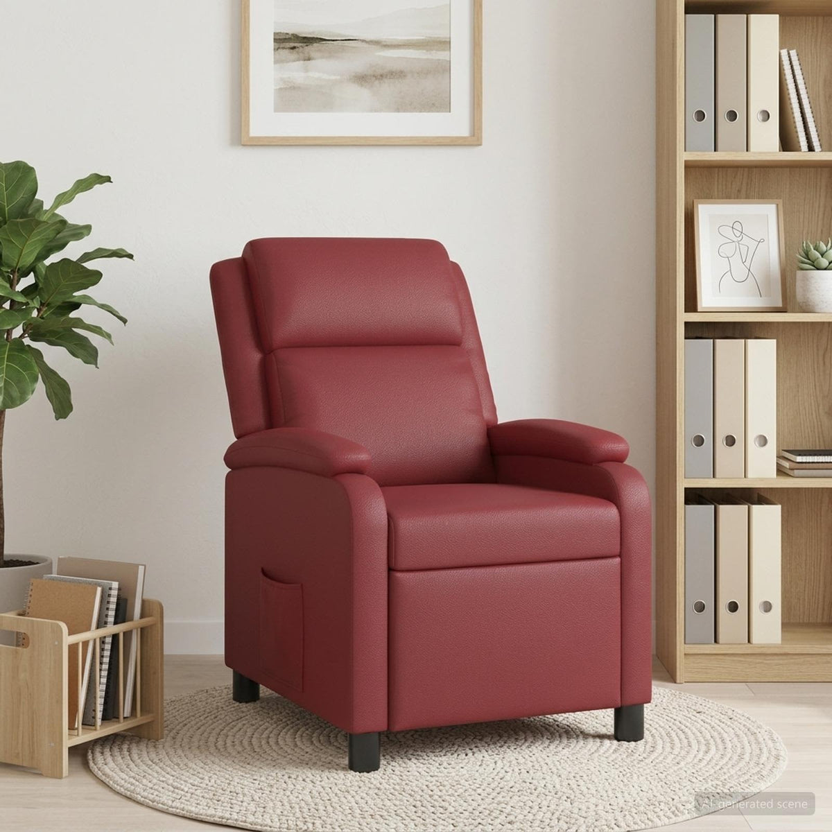 Vidaxl relaxfauteuil wijnrood kunstleer