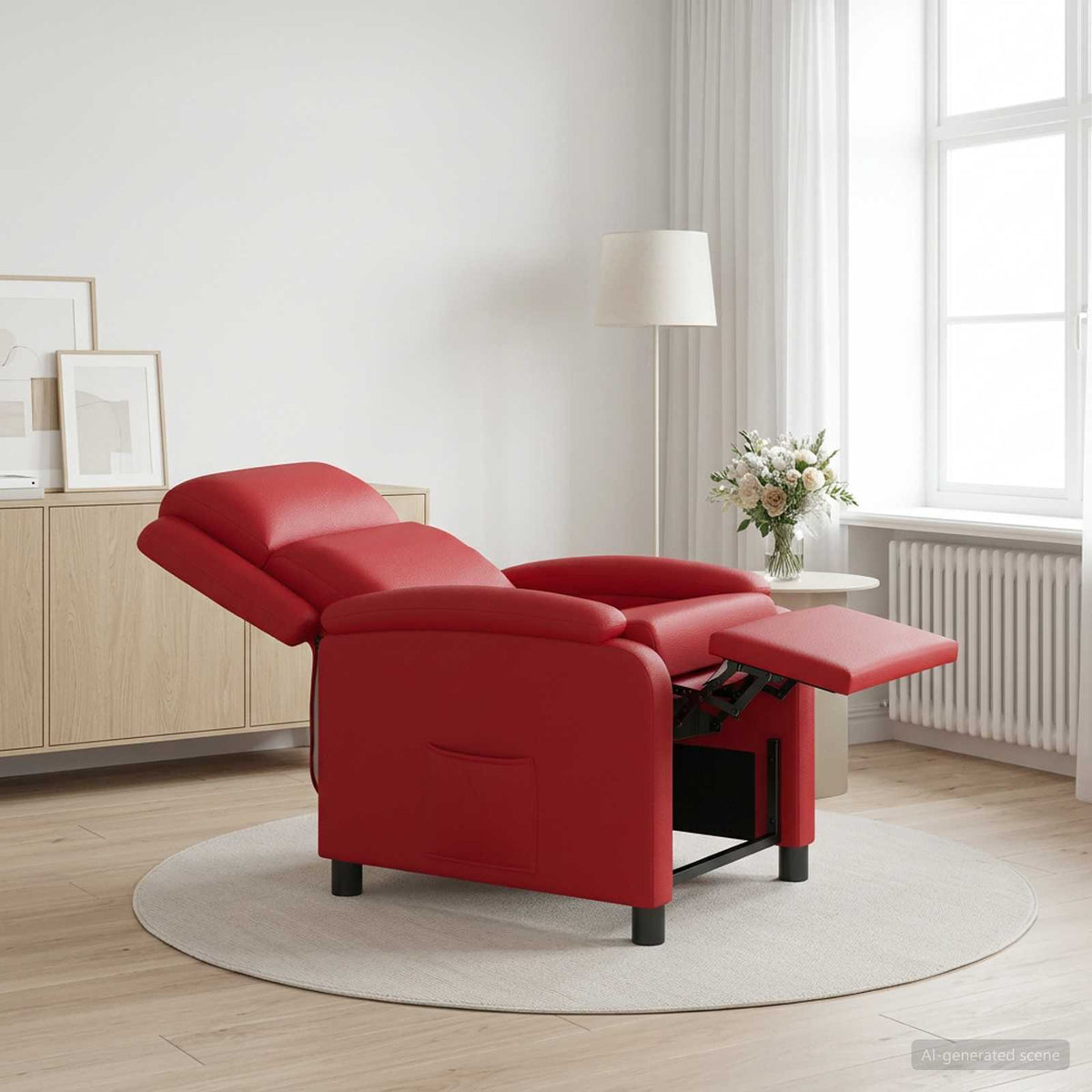 Vidaxl relaxfauteuil rood kunstleer