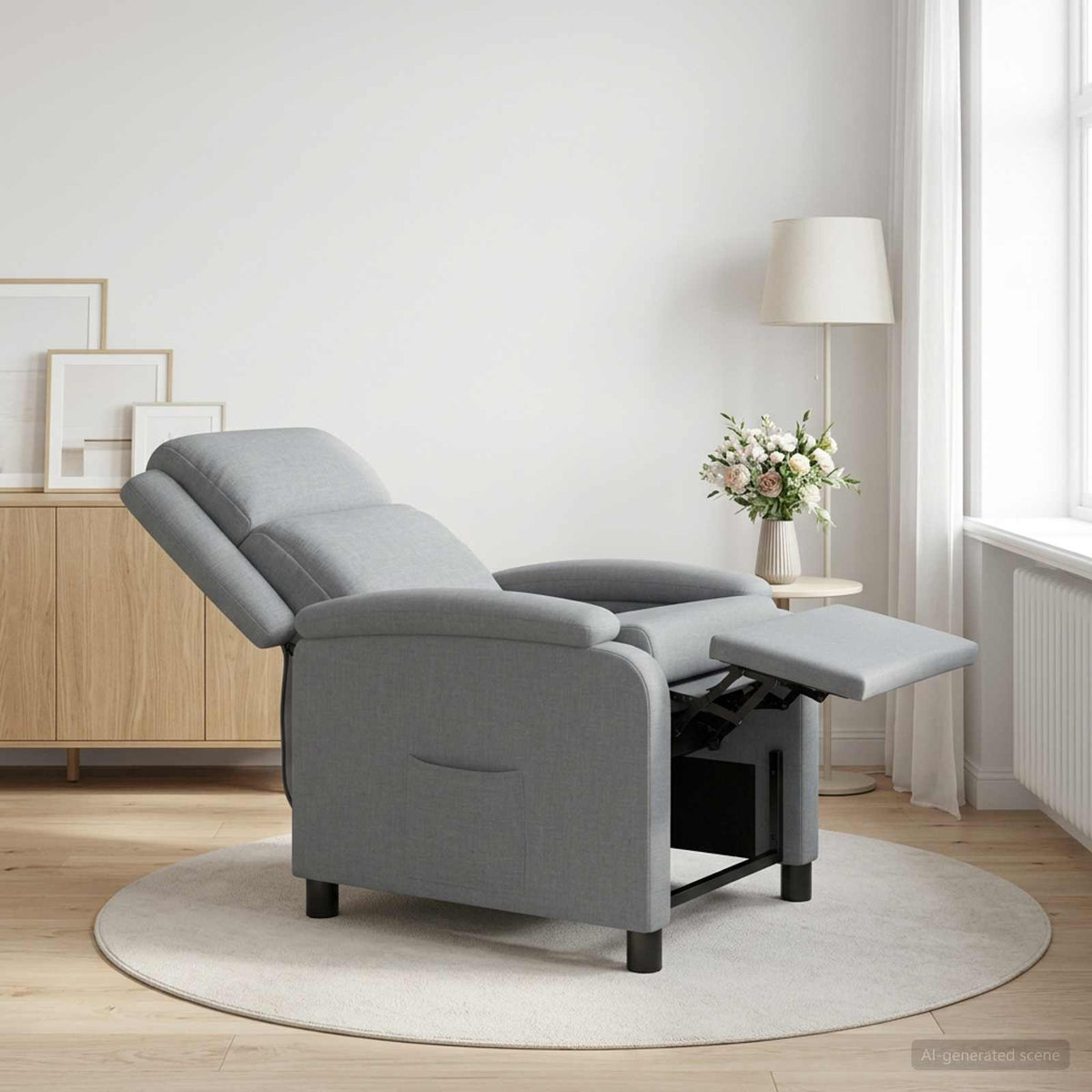 Vidaxl relaxfauteuil lichtgrijs stof