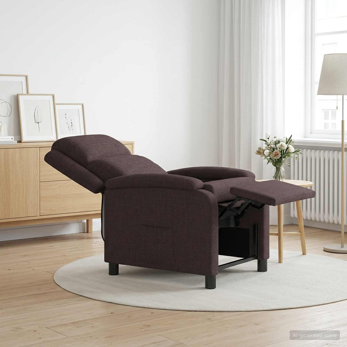 Vidaxl relaxfauteuil donkerbruin stof