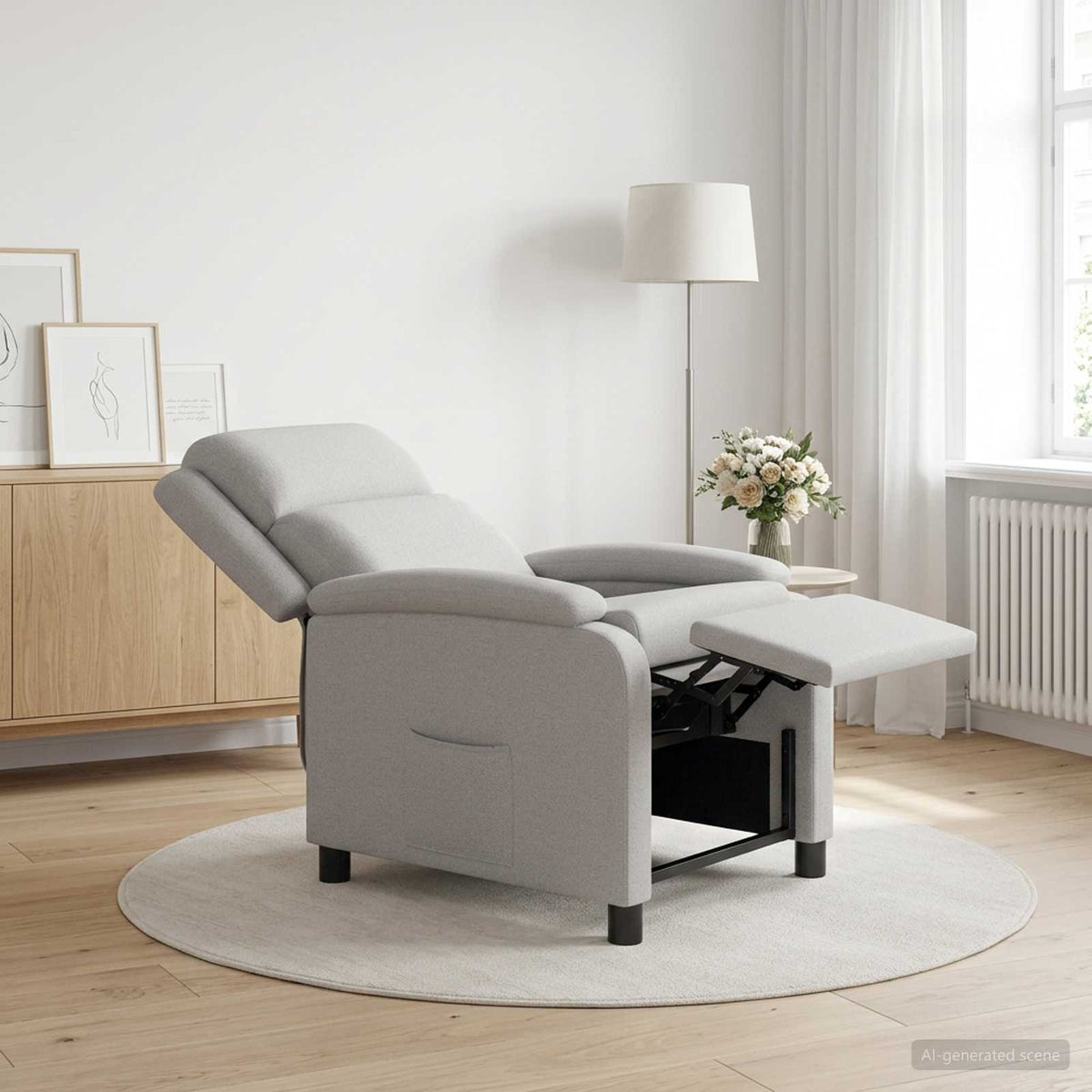 Vidaxl relaxfauteuil wolkengrijs stof