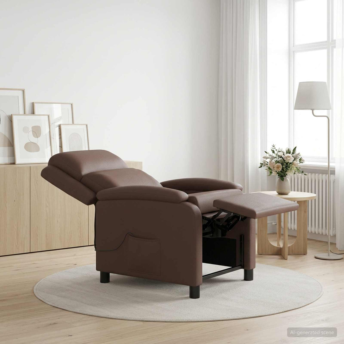 Vidaxl massage recliner bruin kunstleer