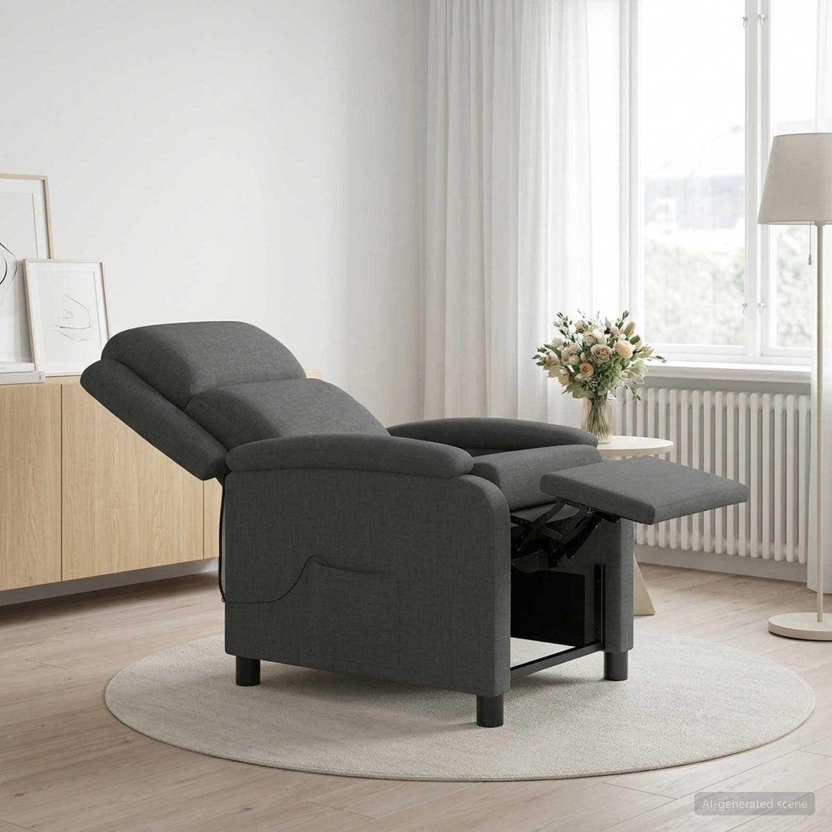 Vidaxl massage recliner donkergrijs stof