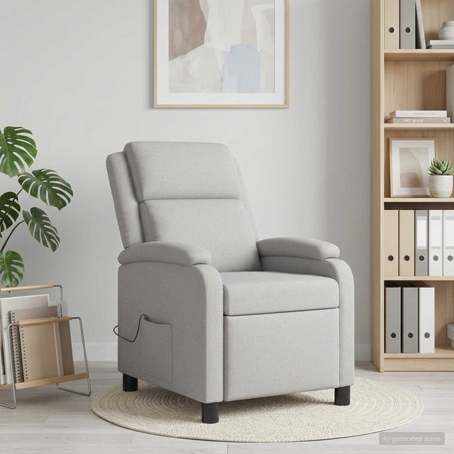 Vidaxl massage recliner wolkengrijs stof