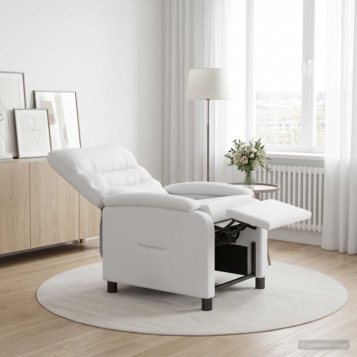 Vidaxl relaxfauteuil wit kunstleer