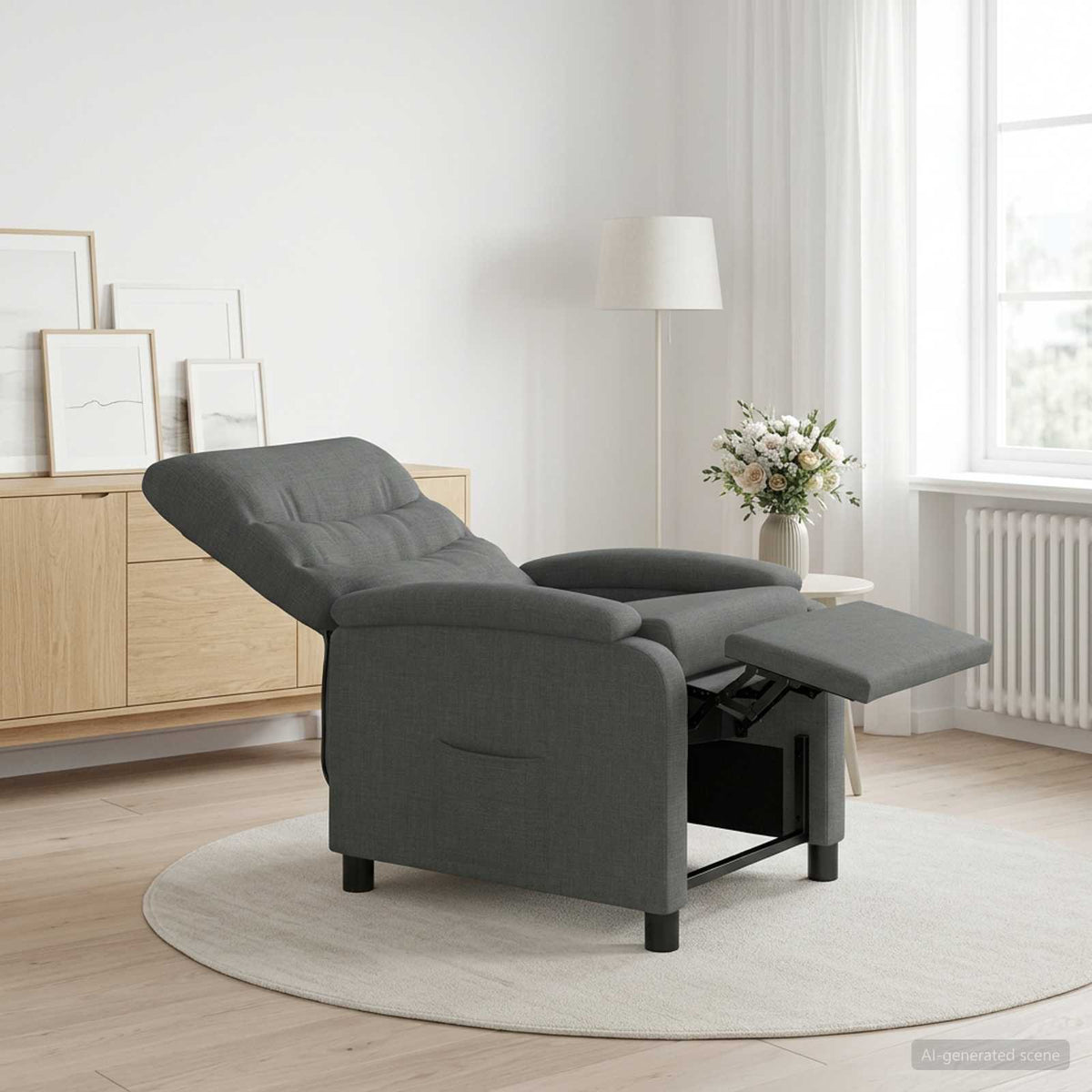 Vidaxl relaxfauteuil donkergrijs stof