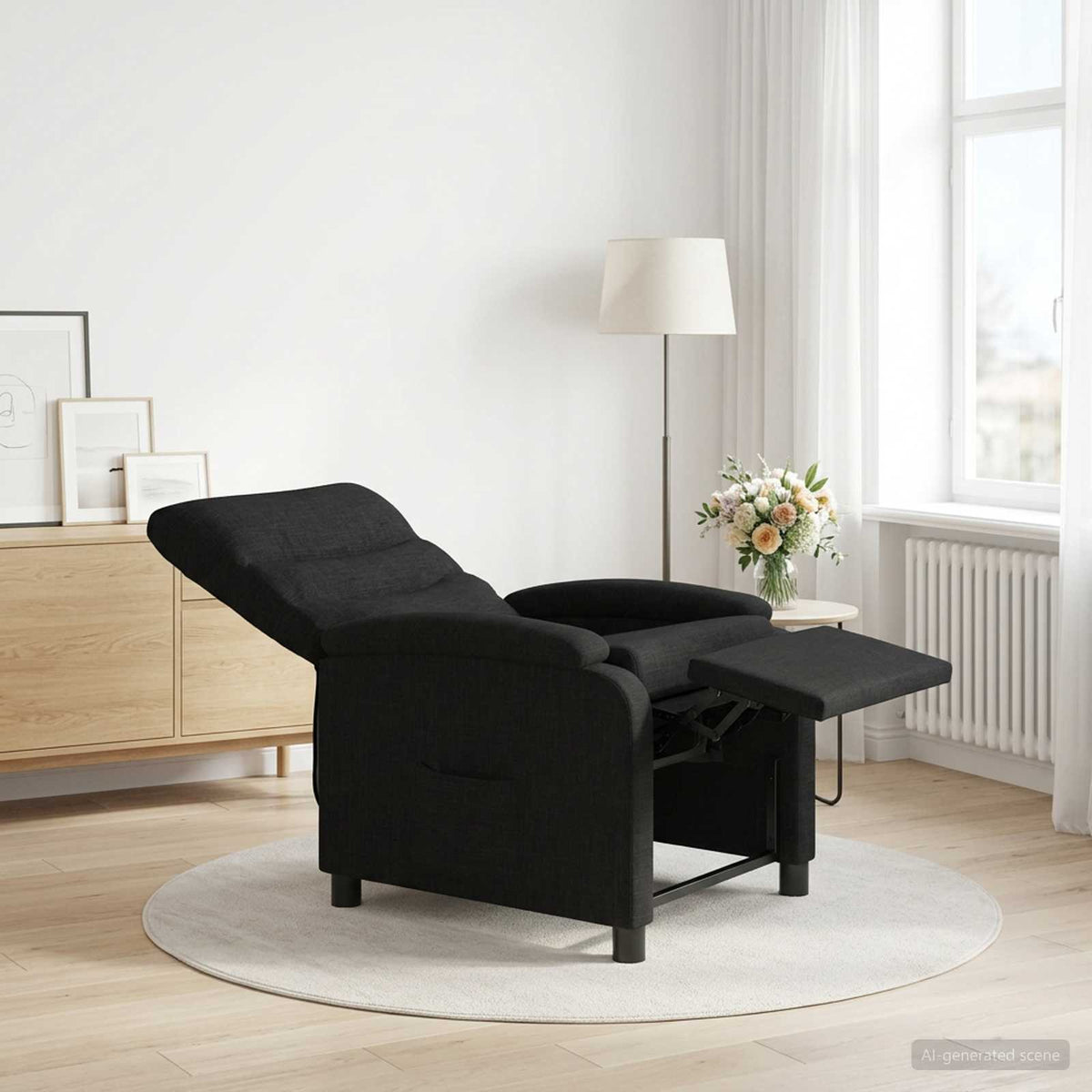 Vidaxl relaxfauteuil zwart stof