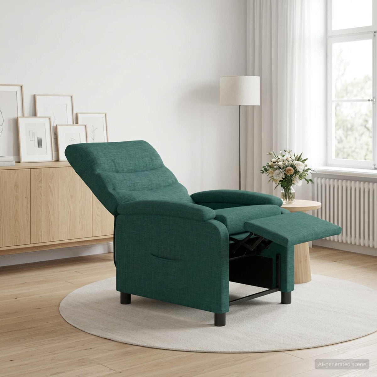 Vidaxl relaxfauteuil donkergroen stof