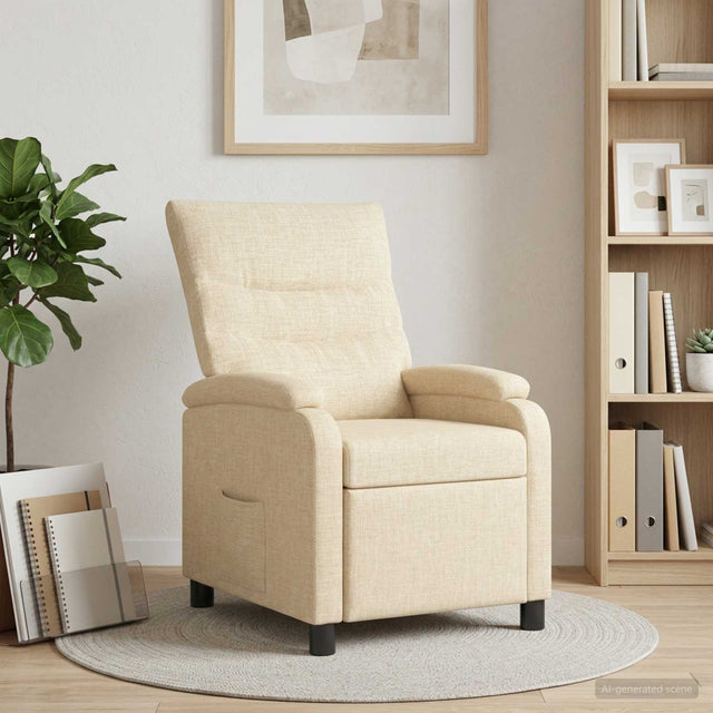 Vidaxl relaxfauteuil crèmekleurig stof