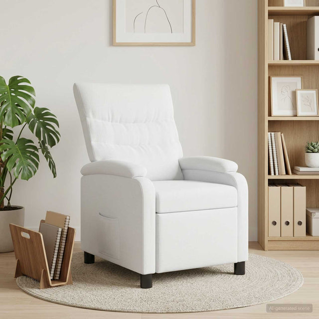 Vidaxl relaxfauteuil wit stof