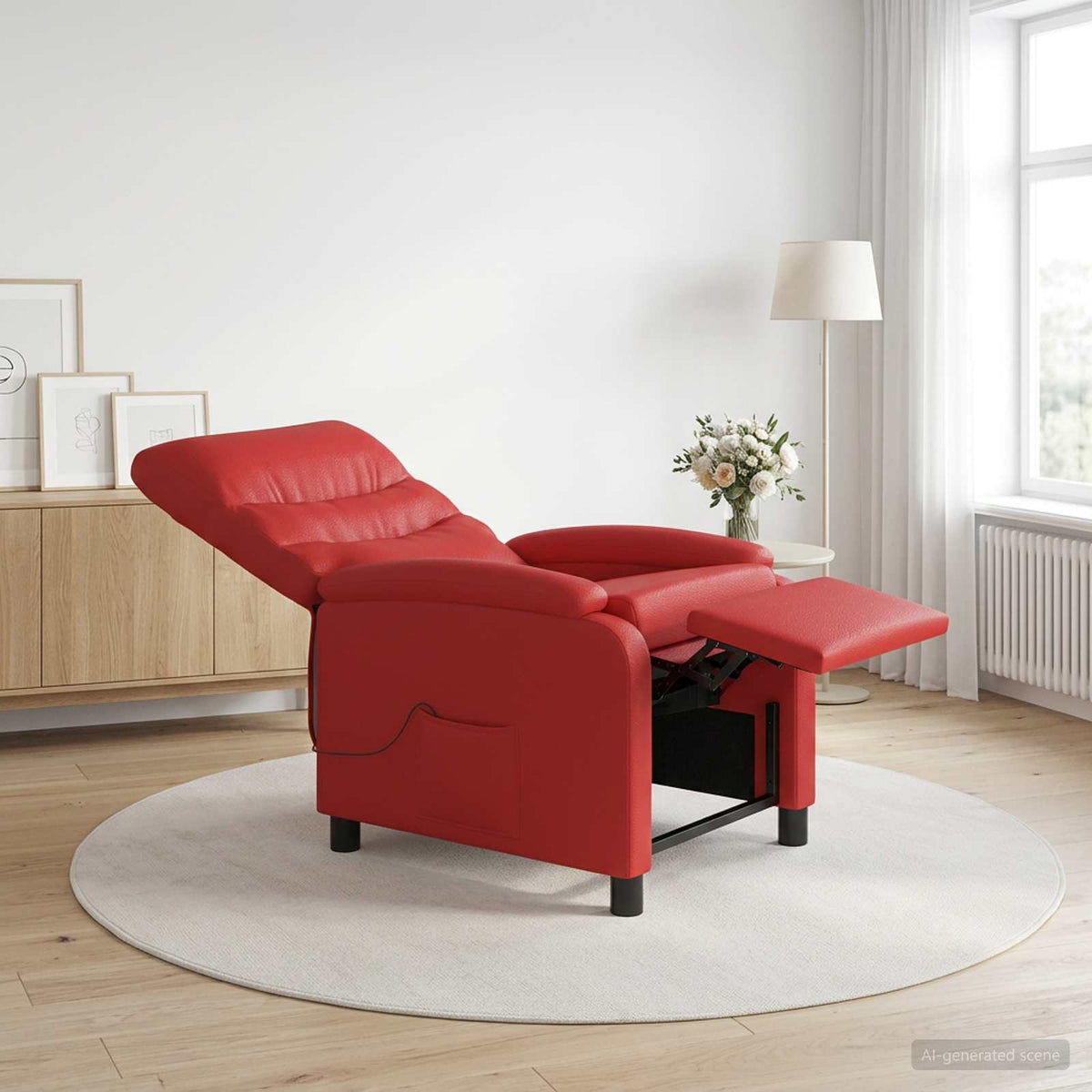 Vidaxl massage recliner rood kunstleer