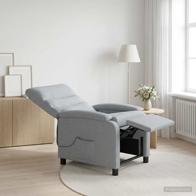 Vidaxl massage recliner lichtgrijs stof