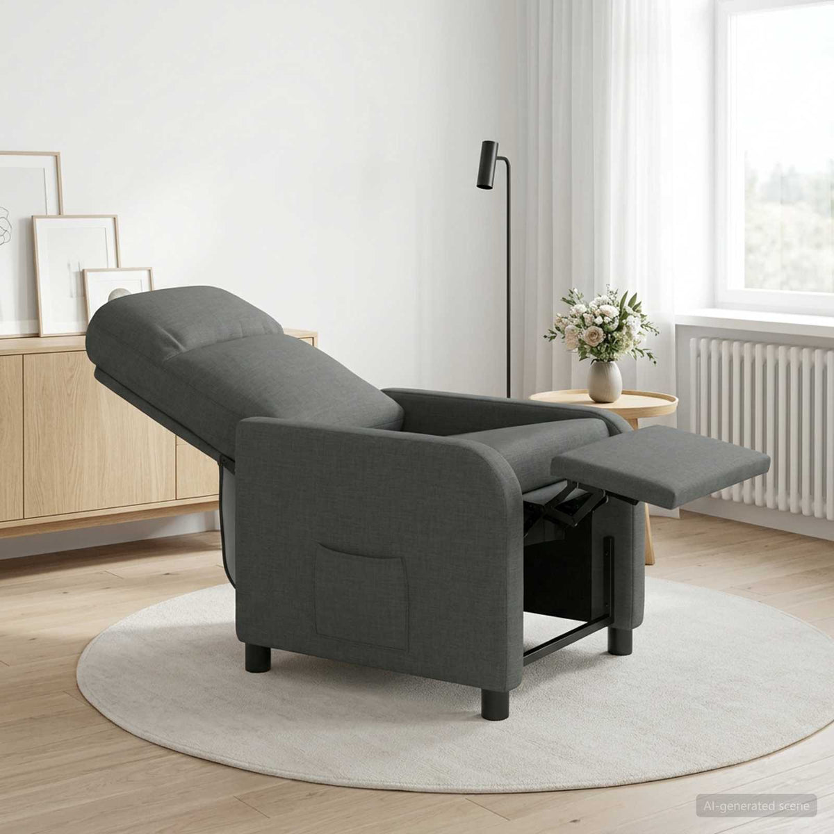 Vidaxl relaxfauteuil donkergrijs stof