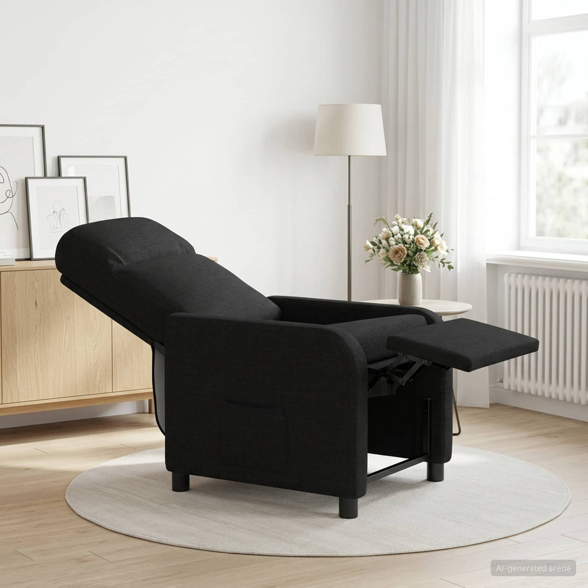 Vidaxl relaxfauteuil zwart stof