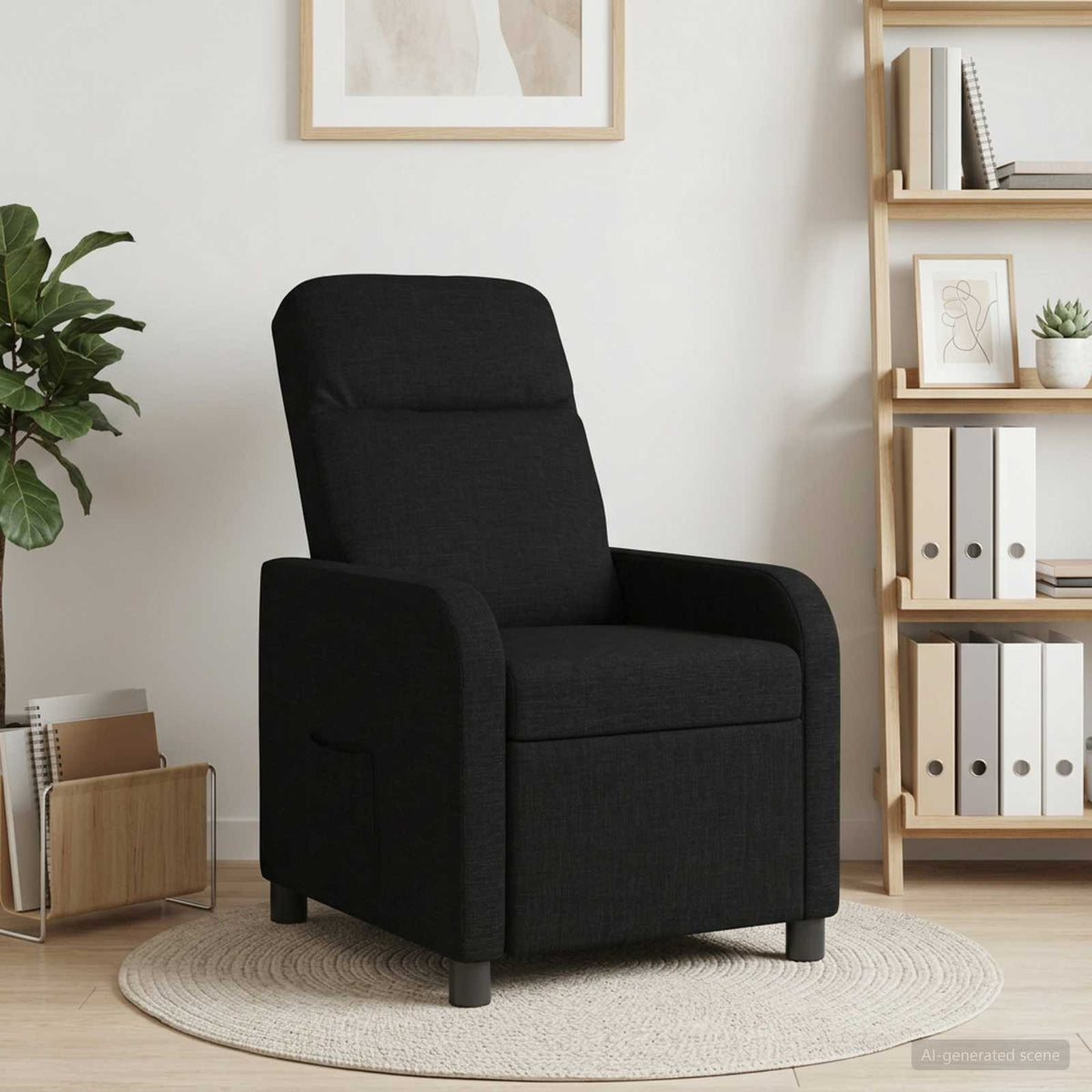 Vidaxl relaxfauteuil zwart stof