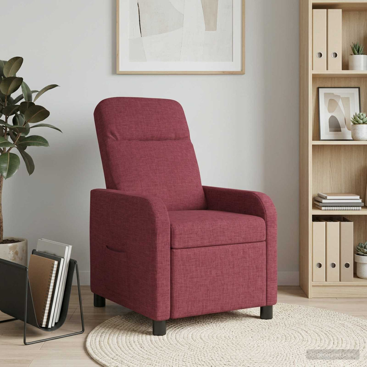 Vidaxl relaxfauteuil wijnrood stof