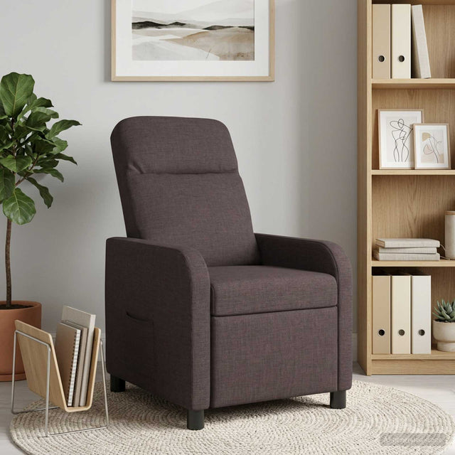 Vidaxl relaxfauteuil donkerbruin stof