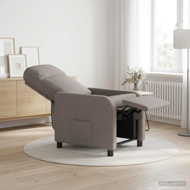 Vidaxl relaxfauteuil taupe stof