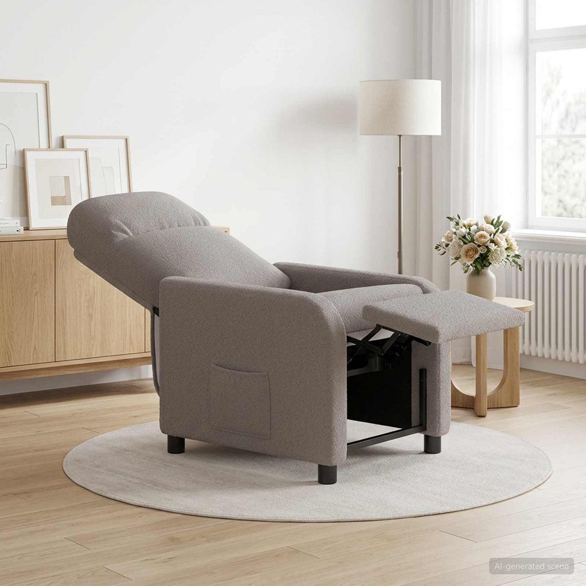 Vidaxl relaxfauteuil lichtgrijs bouclé