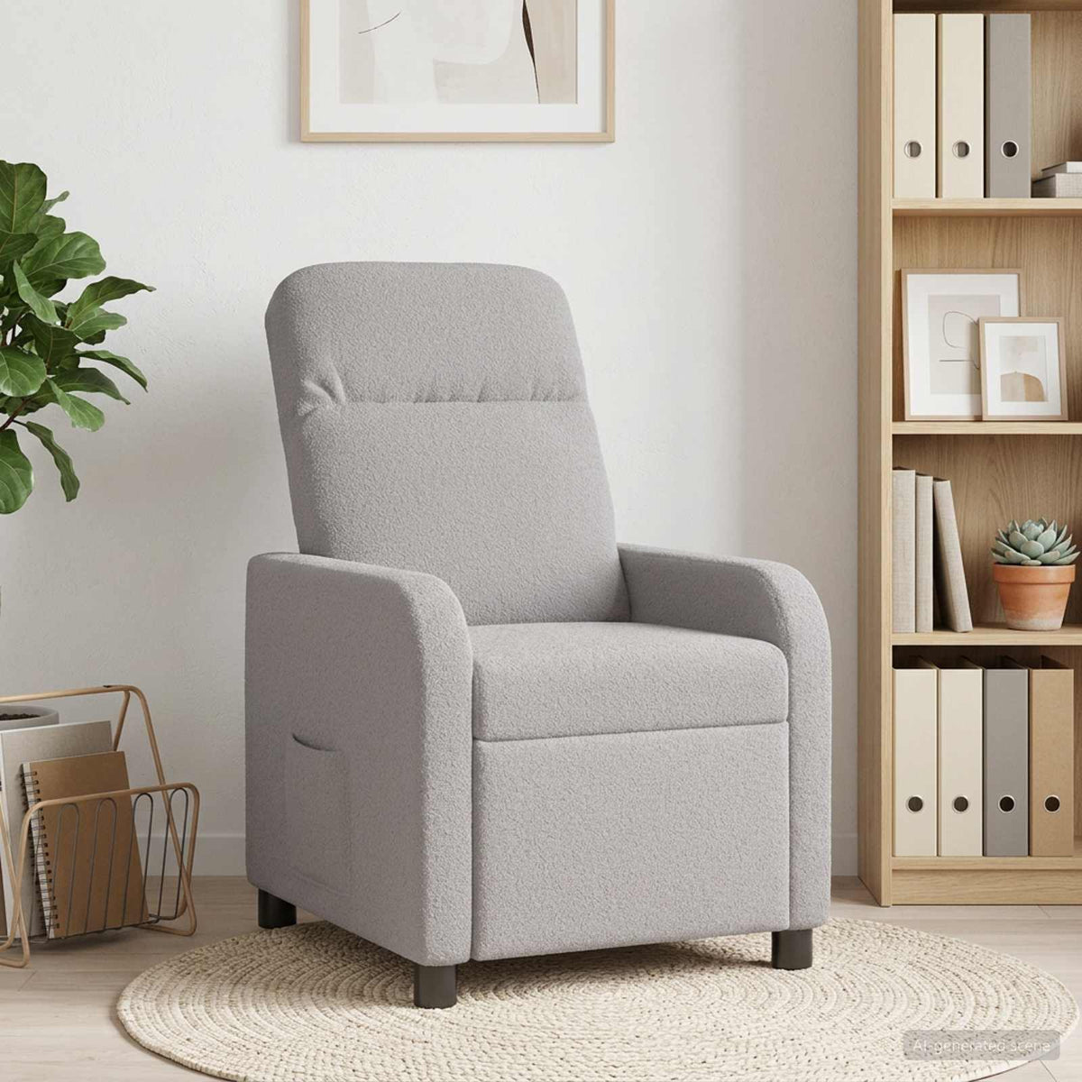 Vidaxl relaxfauteuil lichtgrijs bouclé
