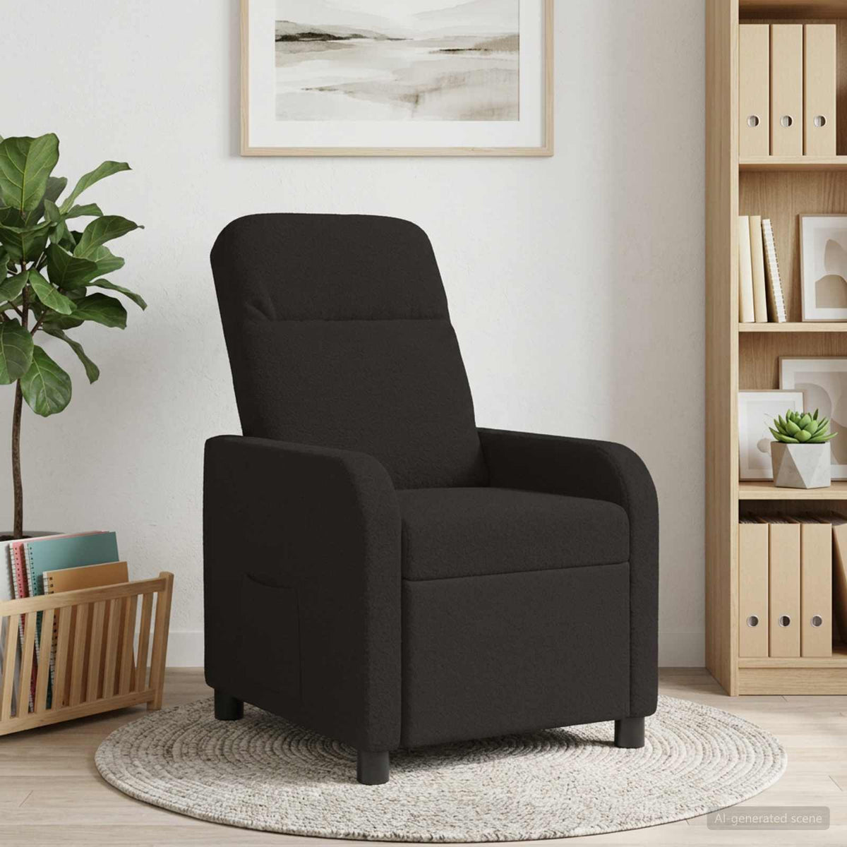 Vidaxl relaxfauteuil zwart bouclé