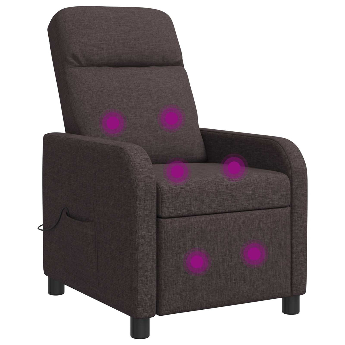 Vidaxl massage recliner donkerbruin stof
