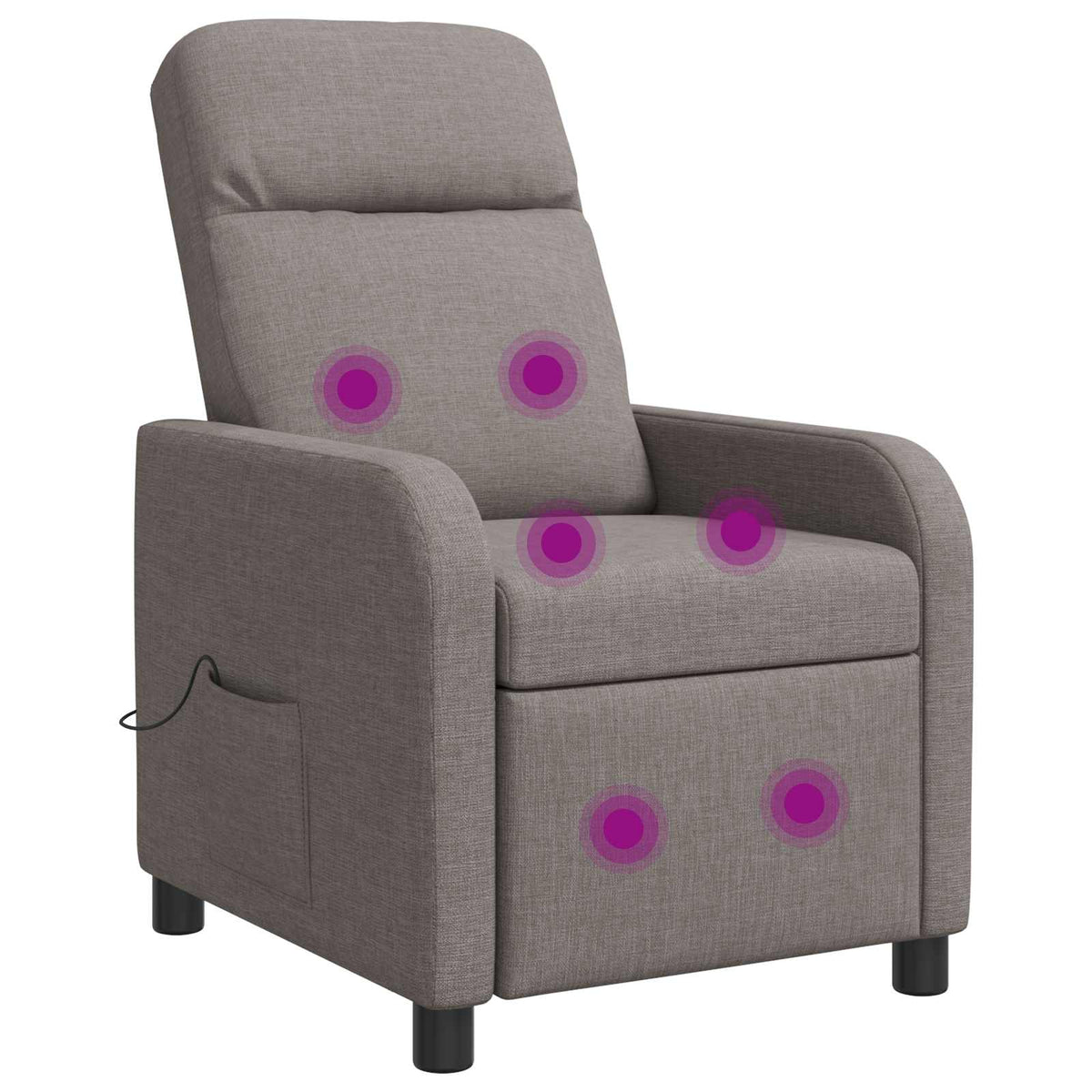 Vidaxl massage recliner taupe stof