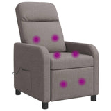 Vidaxl massage recliner taupe stof